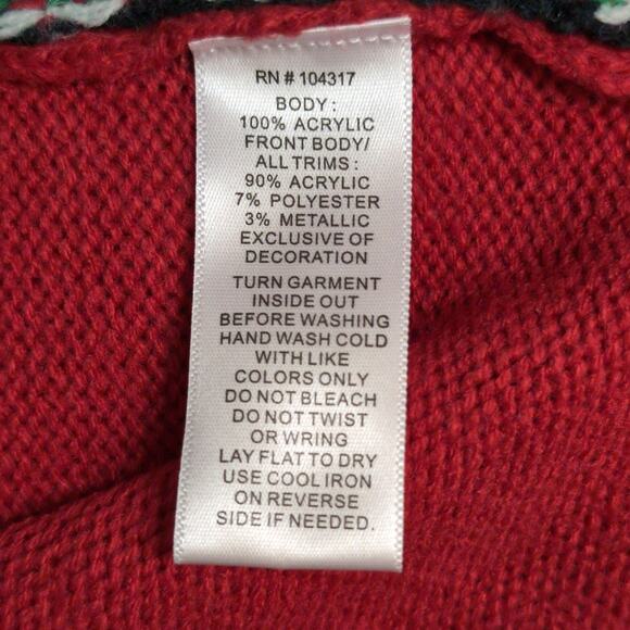 Derek Heart Seasons Meetings Ugly Christmas Sweater Buffalo Check Festive S - Picture 8 of 9